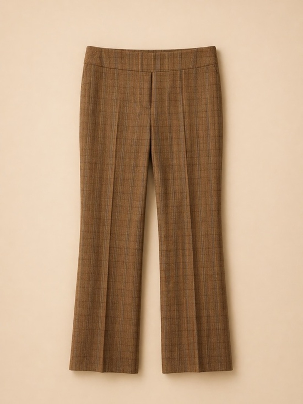 Elliott Lauren Plaid Brown Dress Pants